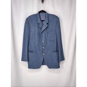 Canali Proposta Sport Coat Tweed Mens 44 Blue Made In Italy Wool Jacket